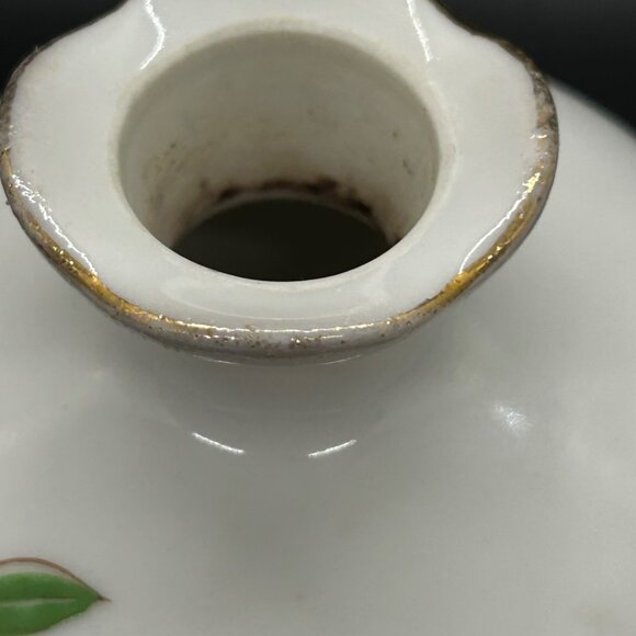 Vintage Hand-Painted Perfume Bottle Japanese Handpainted Floral & Gold Accents - Picture 9 of 16